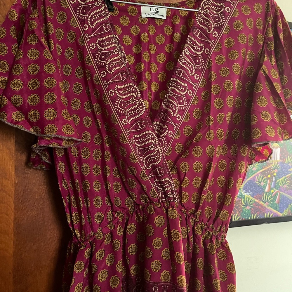 Silk Dress with traditional Indian pattern
